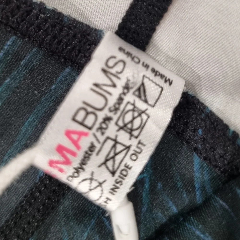 DHARMA BUMS Black Tights/Leggings with Teal Peacock Feather Print, Size XS - Picture 6 of 6